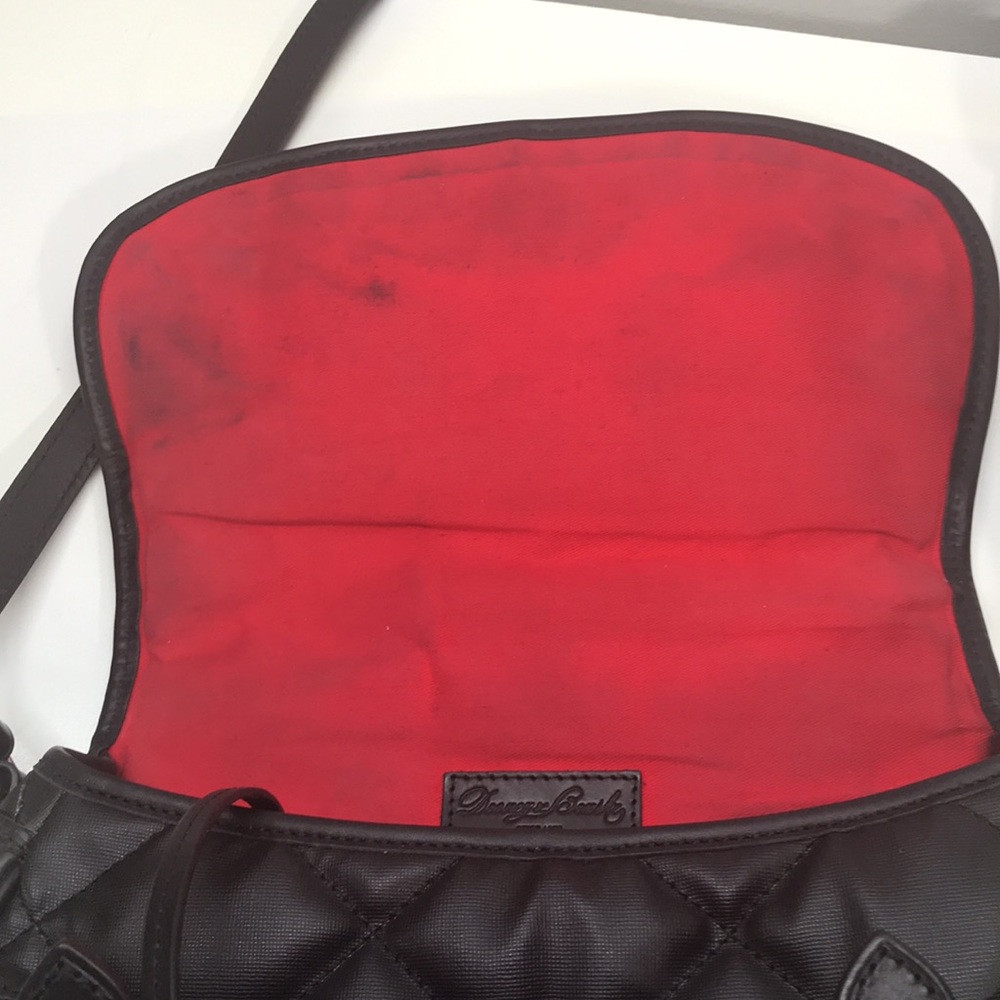 Dooney & Bourke Black Quilted Nylon/Leather Crossbody Purse - Picture 9 of 14